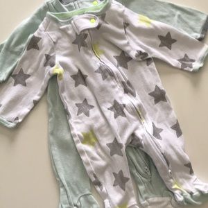 (2) Footed PJ Pajama Sets